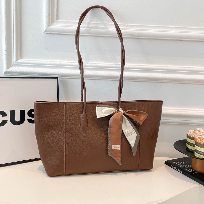 Solid Color Large Capacity Minimalist Tote Bag view 4