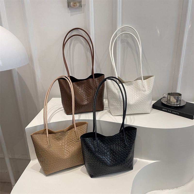 Woven Casual Commuter Tote Bag