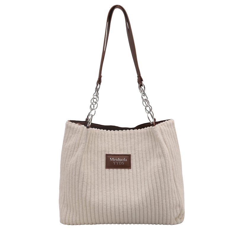 Corduroy Chain Tote Bag view 5