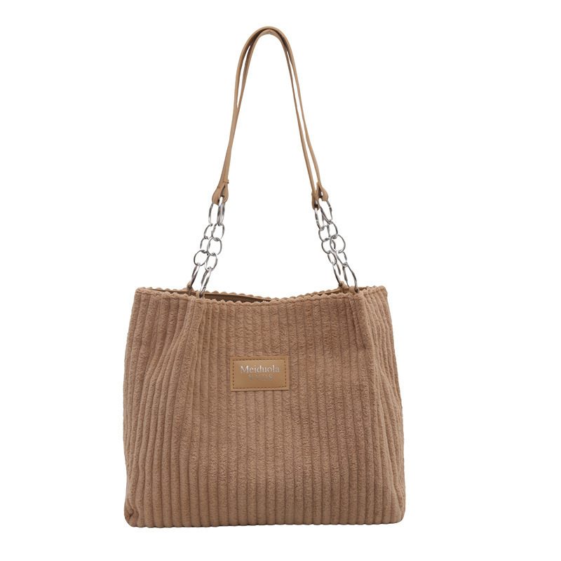 Corduroy Chain Tote Bag view 7