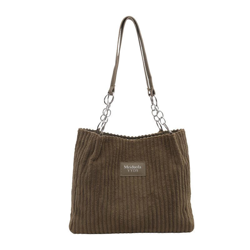 Corduroy Chain Tote Bag view 9