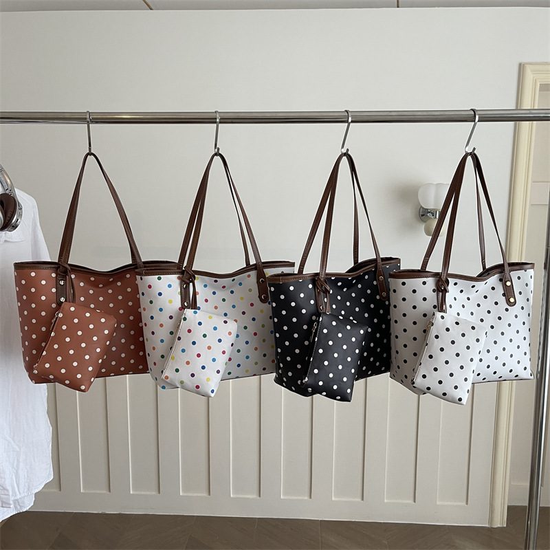 Polka Dot Tote Bag Large Capacity Shoulder Handbag