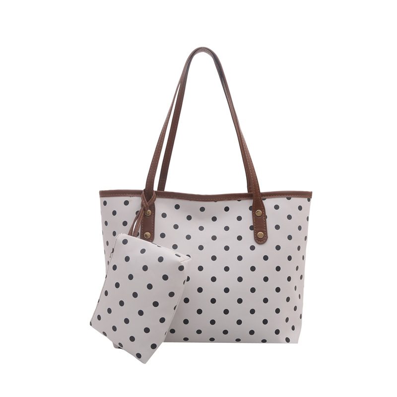 Polka Dot Tote Bag Large Capacity Shoulder Handbag view 8