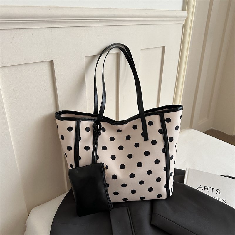 Polka Dot Large Capacity Commuter Tote Shoulder Bag view 2