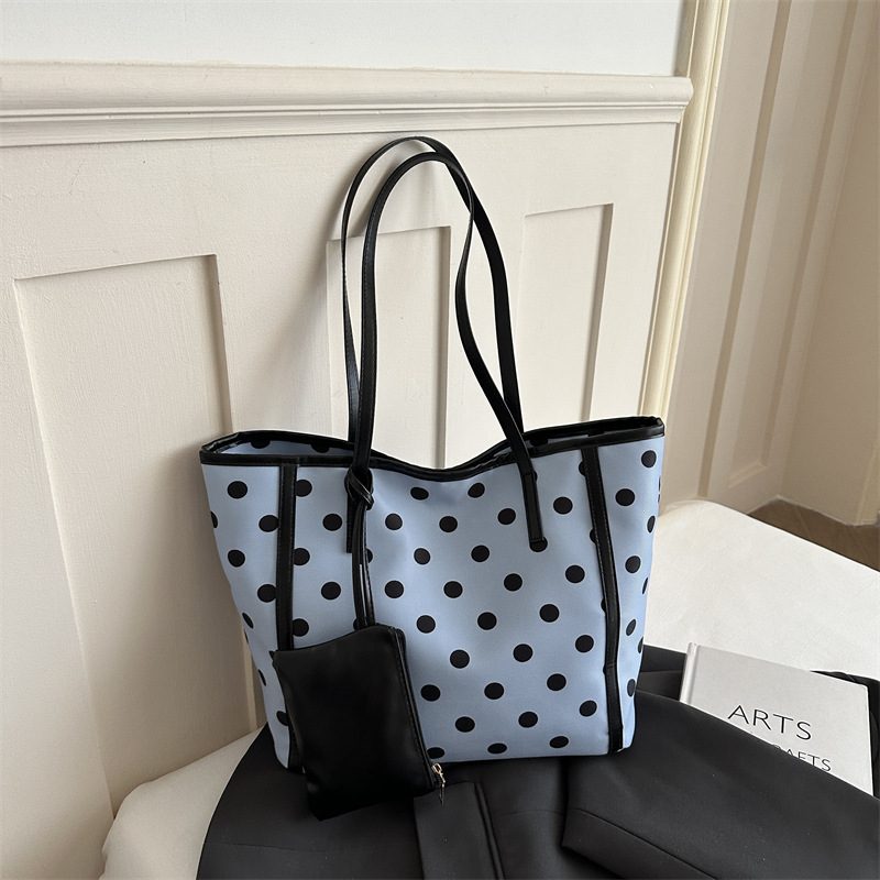 Polka Dot Large Capacity Commuter Tote Shoulder Bag view 4