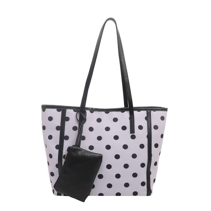 Polka Dot Large Capacity Commuter Tote Shoulder Bag view 6