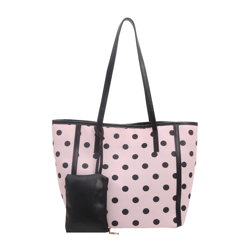 Polka Dot Large Capacity Commuter Tote Shoulder Bag view 7