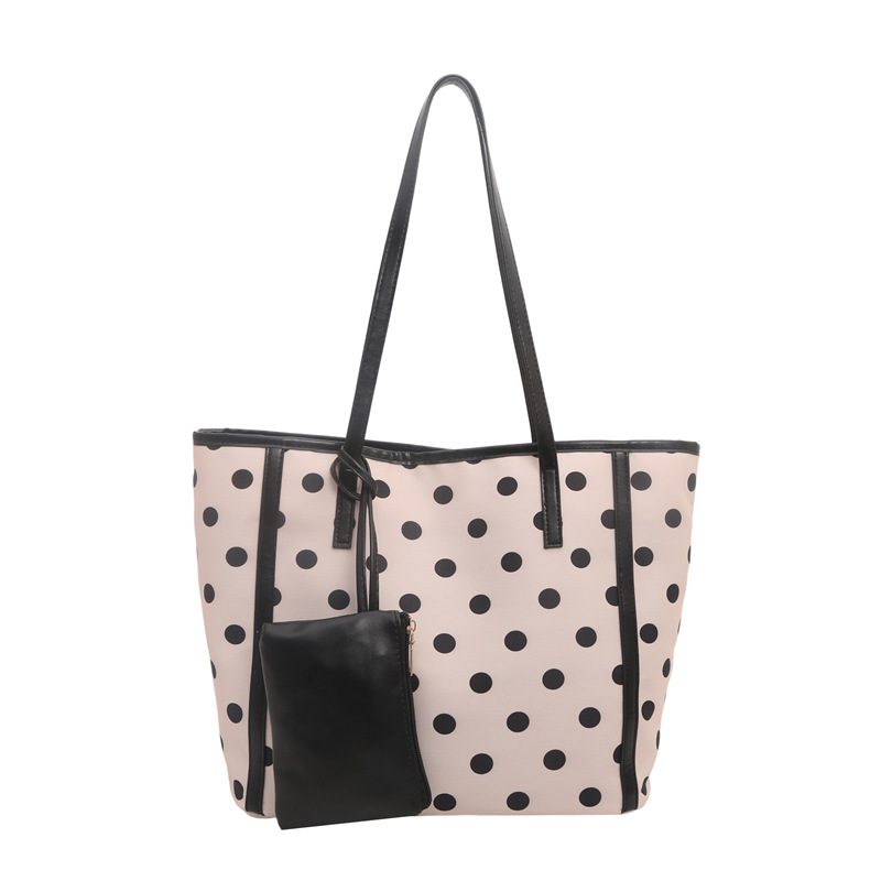 Polka Dot Large Capacity Commuter Tote Shoulder Bag view 9