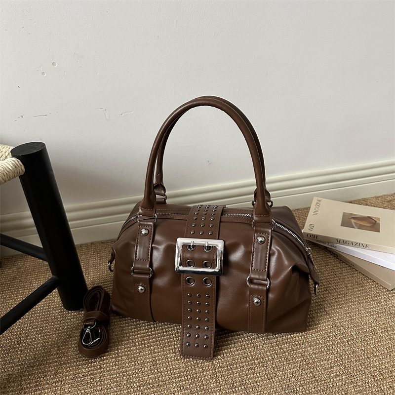 Punk Studded Boston Bag Top-Handle Shoulder Bag view 2