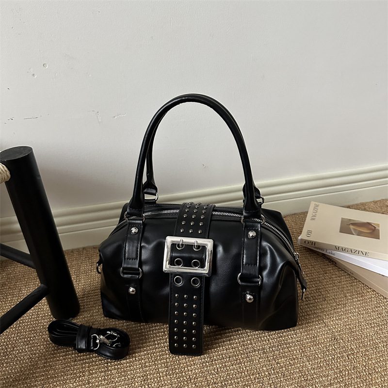 Punk Studded Boston Bag Top-Handle Shoulder Bag view 3