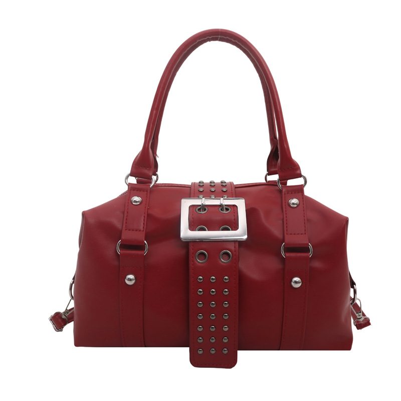 Punk Studded Boston Bag Top-Handle Shoulder Bag view 6