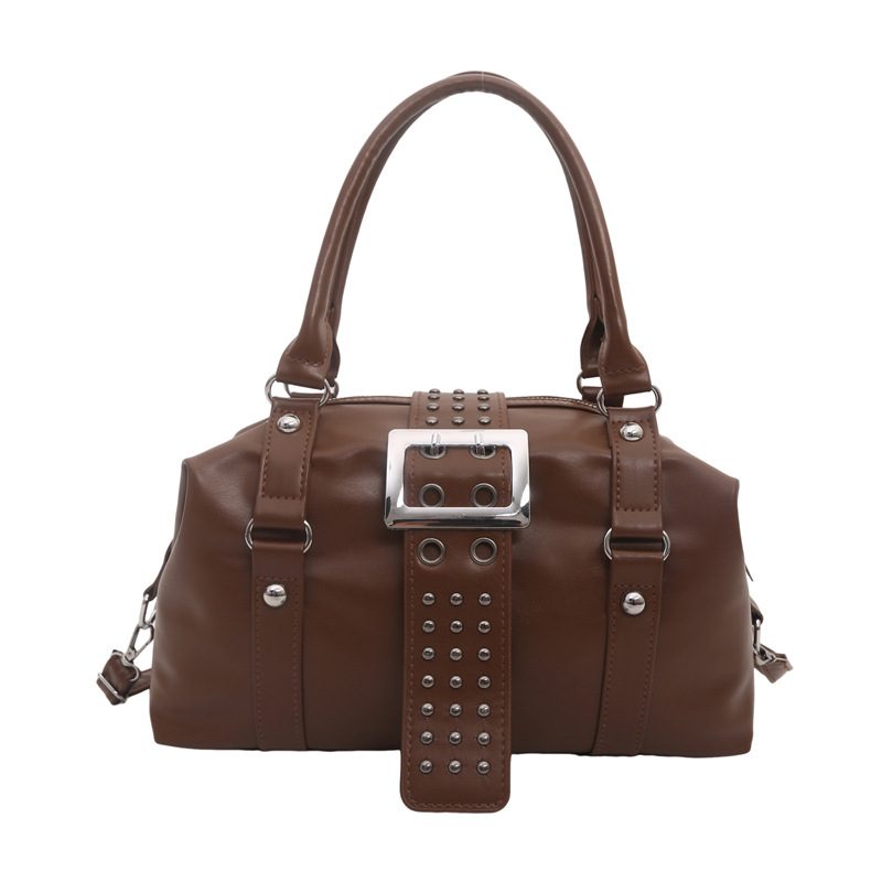 Punk Studded Boston Bag Top-Handle Shoulder Bag view 8