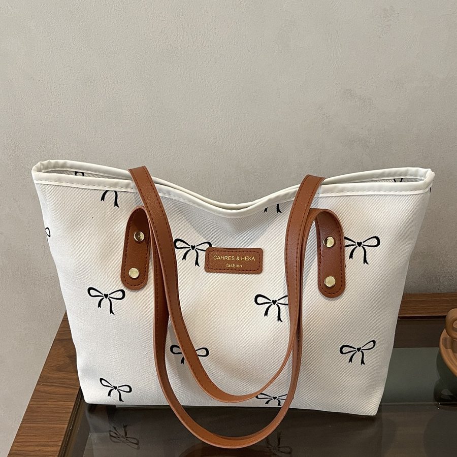 Bow Detail Tote Shoulder Bag Large Capacity view 2