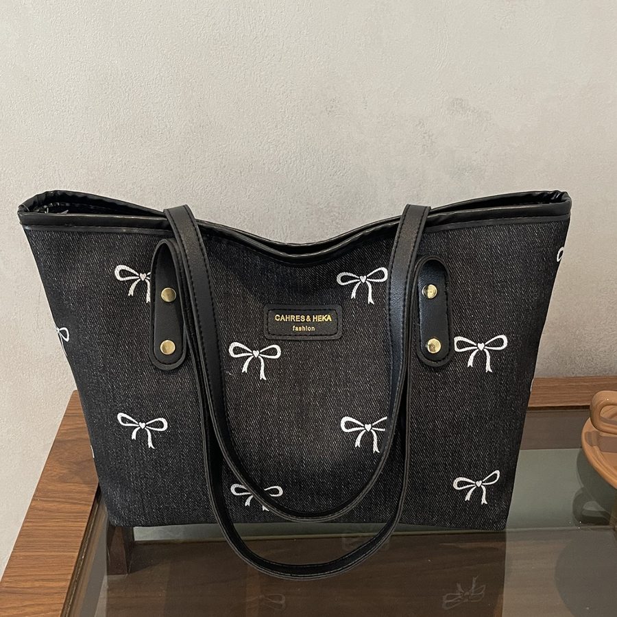 Bow Detail Tote Shoulder Bag Large Capacity view 3