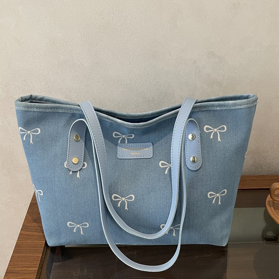 Bow Detail Tote Shoulder Bag Large Capacity view 4