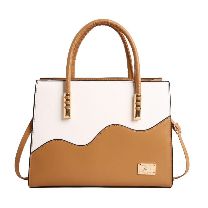 Spliced Large Capacity Top-Handle Shoulder Bag view 7