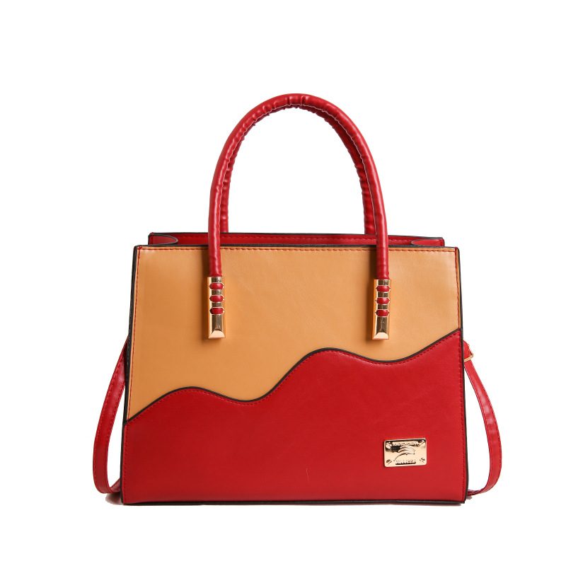 Spliced Large Capacity Top-Handle Shoulder Bag view 9