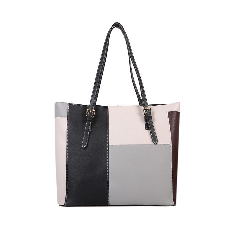Sac cabas à bandoulière grande capacité color block view 10