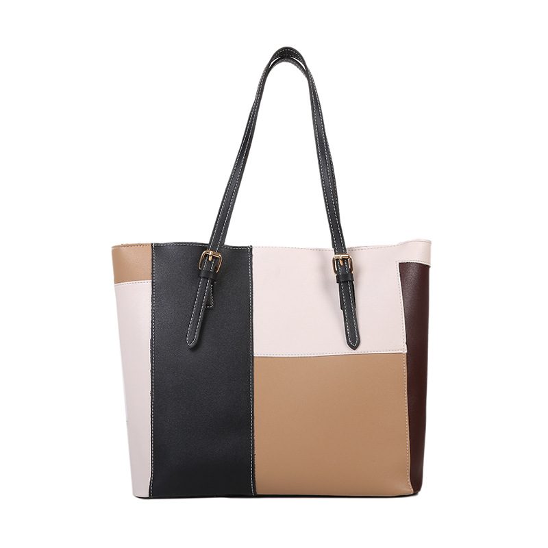 Sac cabas à bandoulière grande capacité color block view 6