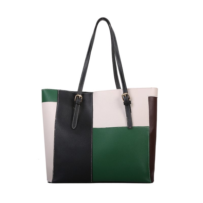 Sac cabas à bandoulière grande capacité color block view 7
