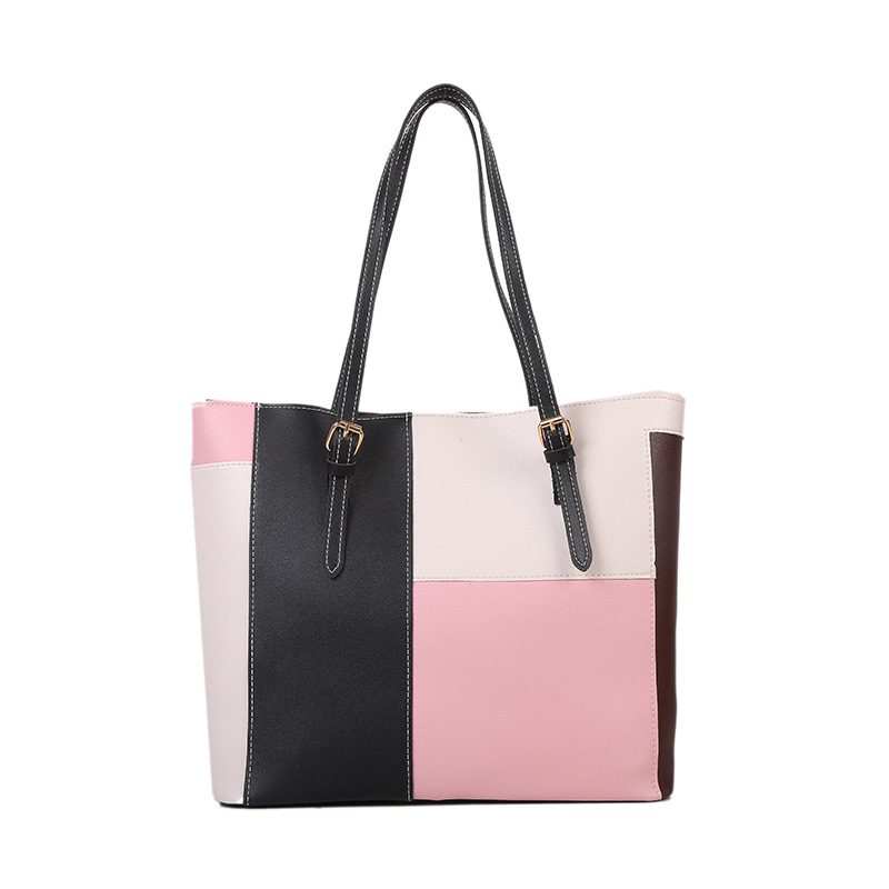 Sac cabas à bandoulière grande capacité color block view 9