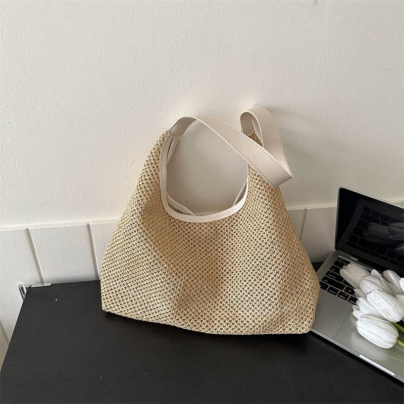 Woven Straw Tote Beach Shoulder Bag view 4