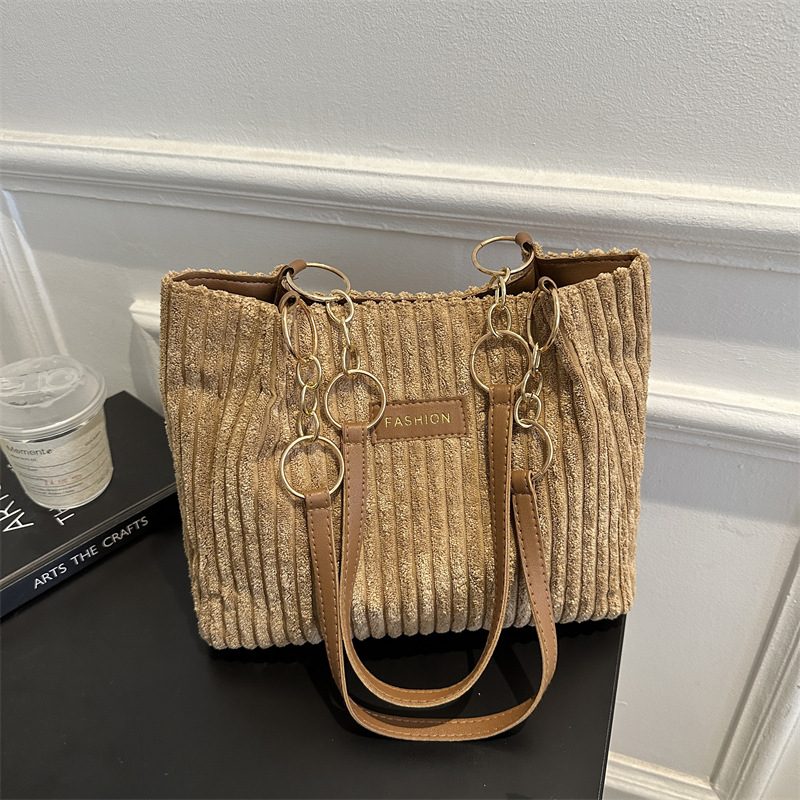 Corduroy Large Top-Handle Tote Bag view 2