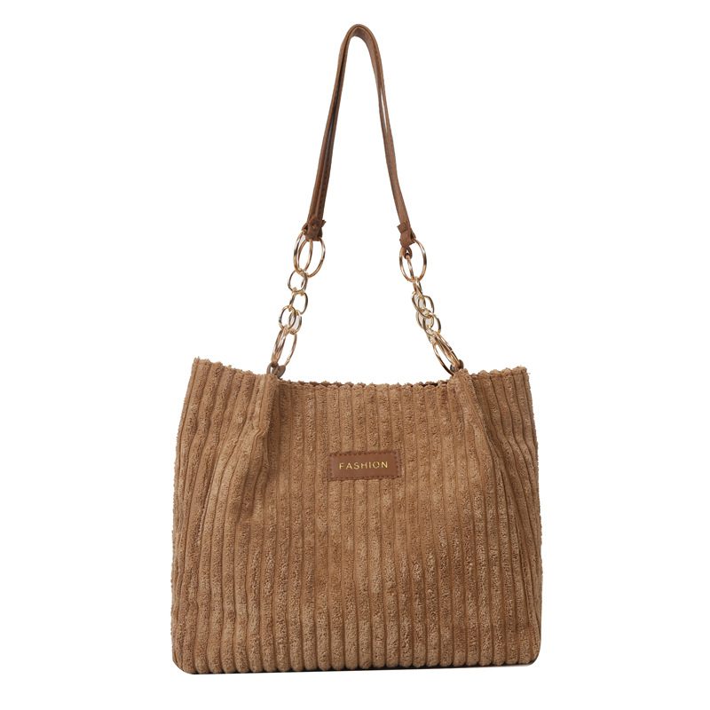 Corduroy Large Top-Handle Tote Bag view 7