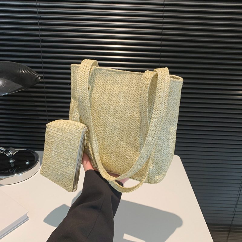 Tas Tote Gagang Atas Anyaman Jerami view 4