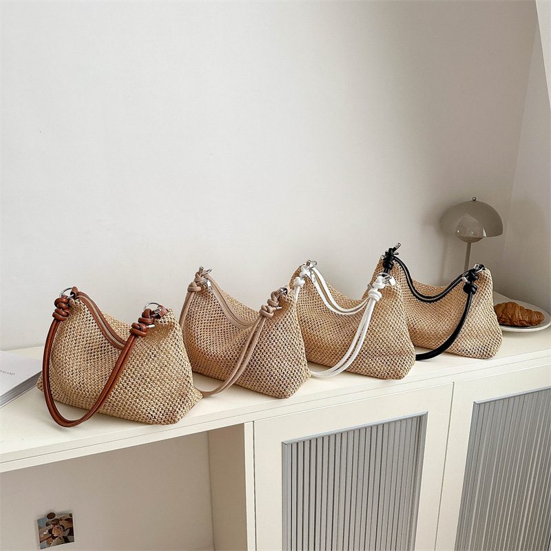 Woven Straw Beach Shoulder Tote Bag