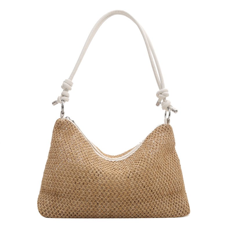Woven Straw Beach Shoulder Tote Bag view 6