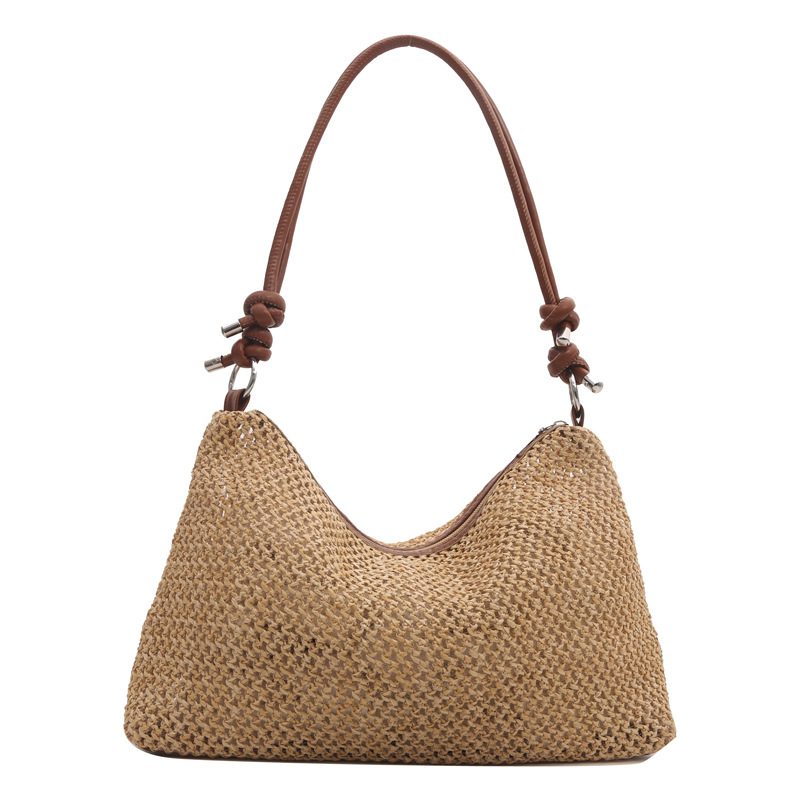 Woven Straw Beach Shoulder Tote Bag view 9