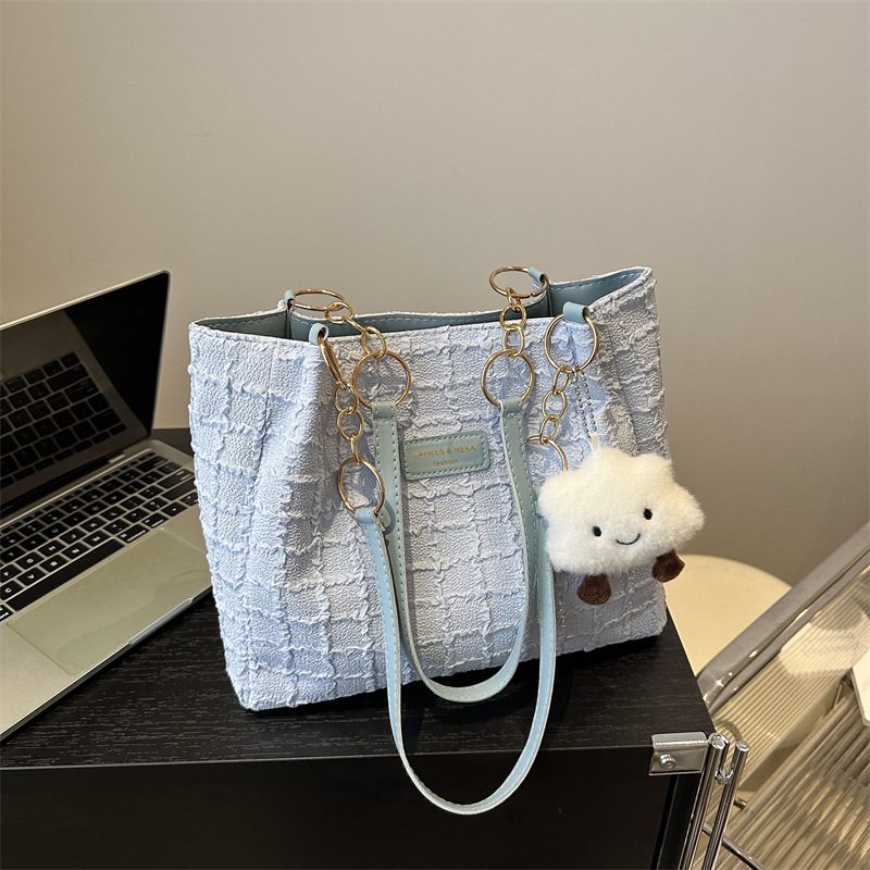 Plaid Large Capacity Tote Shoulder Bag view 3