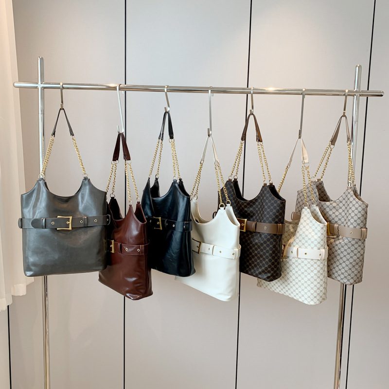 Belted Large Capacity Tote Shoulder Bag