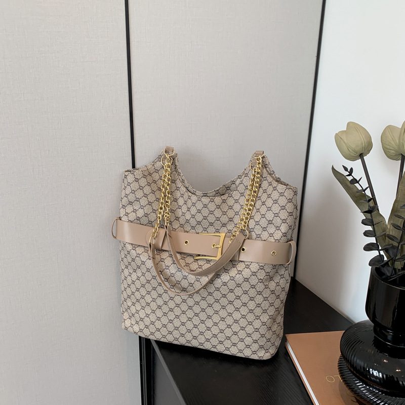 Belted Large Capacity Tote Shoulder Bag view 2