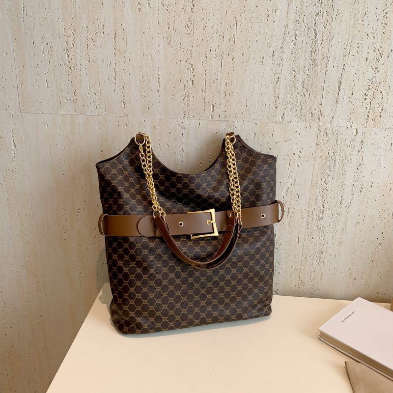 Belted Large Capacity Tote Shoulder Bag view 3