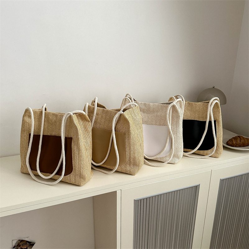 Woven Tote Top-Handle Bag