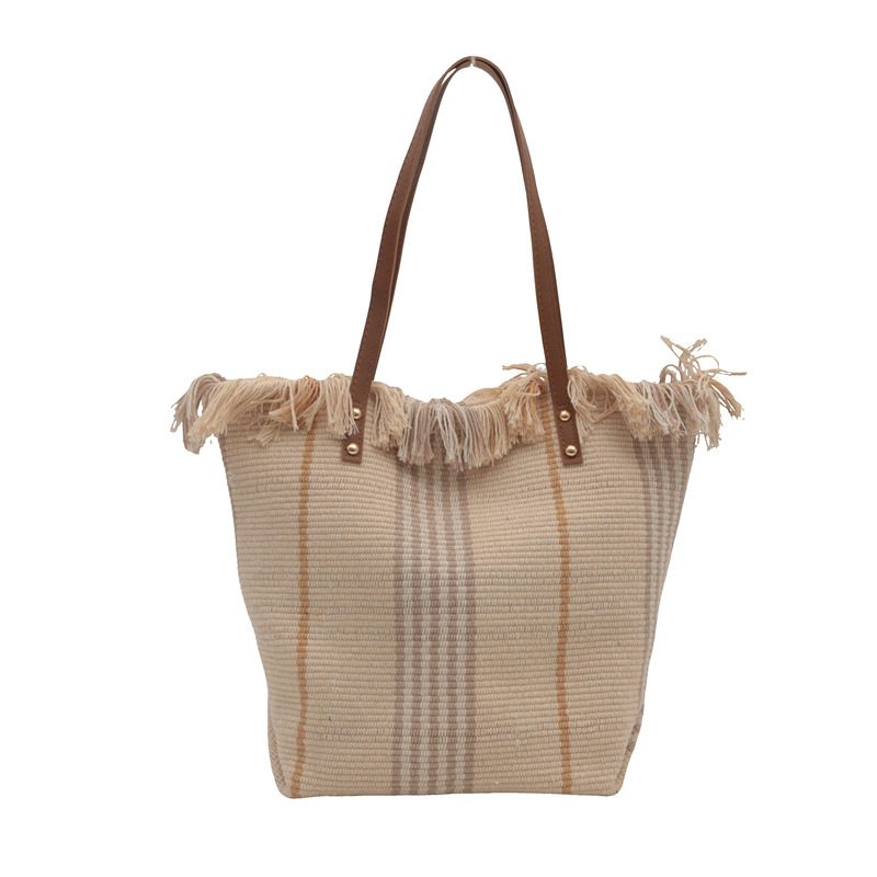 Canvas Fringe Large Capacity Tote Bag view 8