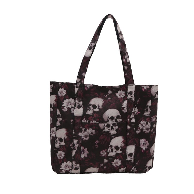 Skull Print Large Capacity Tote Bag view 5