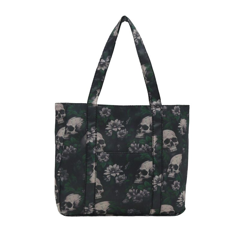 Skull Print Large Capacity Tote Bag view 6