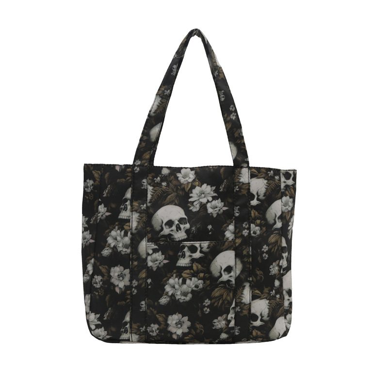 Skull Print Large Capacity Tote Bag view 7