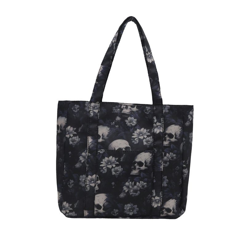 Skull Print Large Capacity Tote Bag view 8