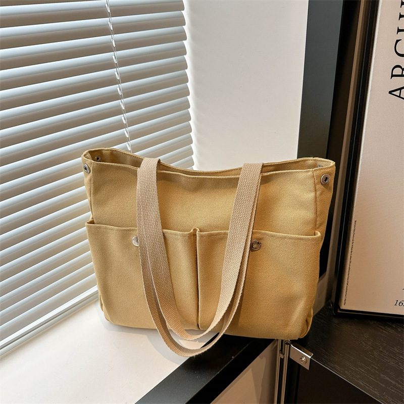Tas Tote Kanvas Multi Kantong view 2