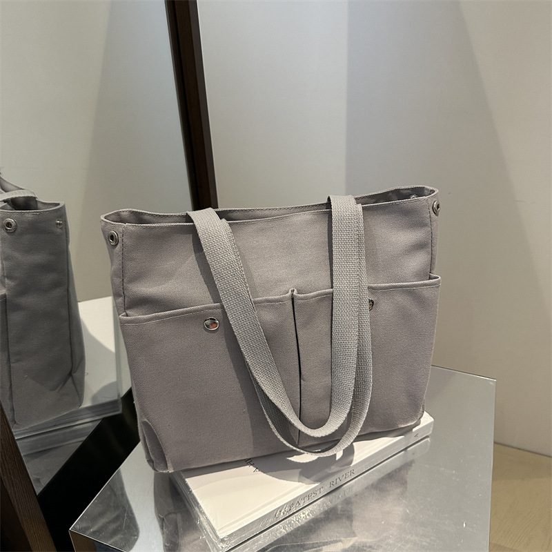 Tas Tote Kanvas Multi Kantong view 4