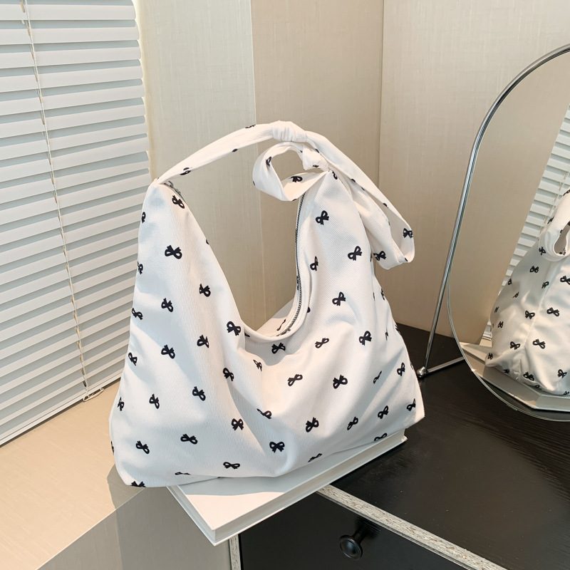 Bow Canvas Foldable Tote Bag view 2