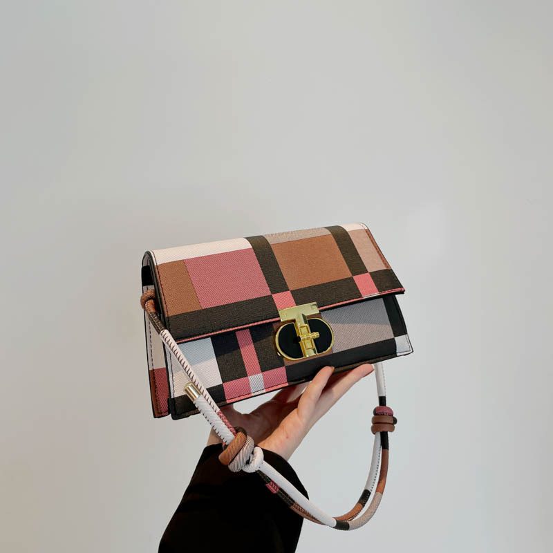 Color Block Plaid Large Capacity Tote Bag view 3