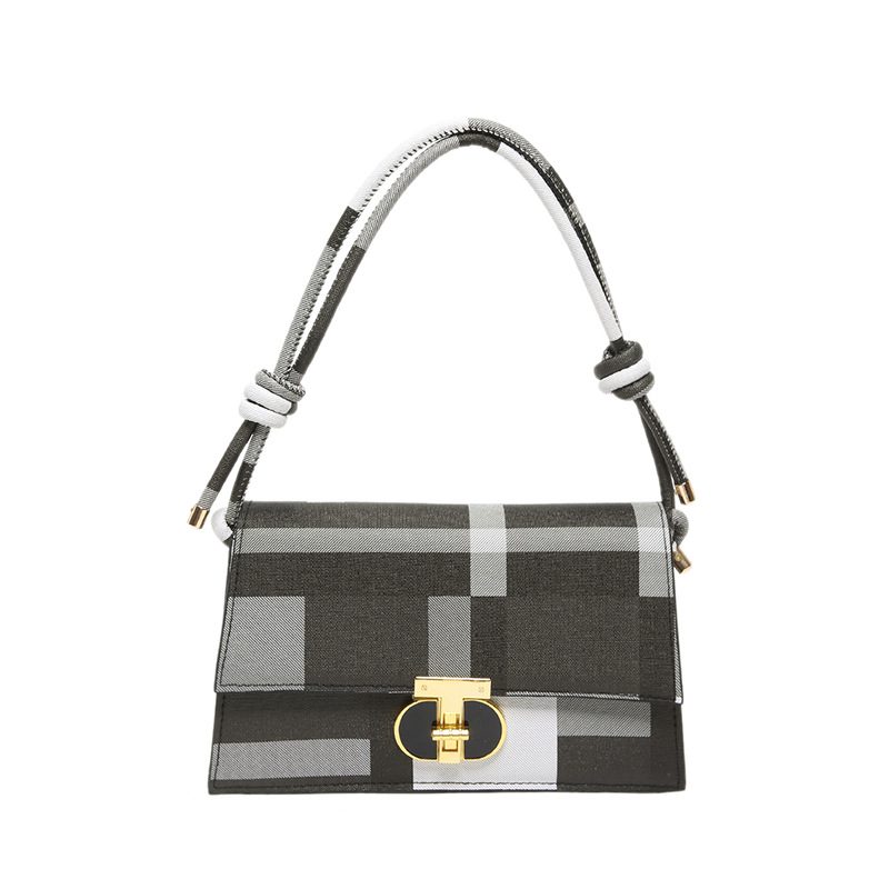 Color Block Plaid Large Capacity Tote Bag view 5