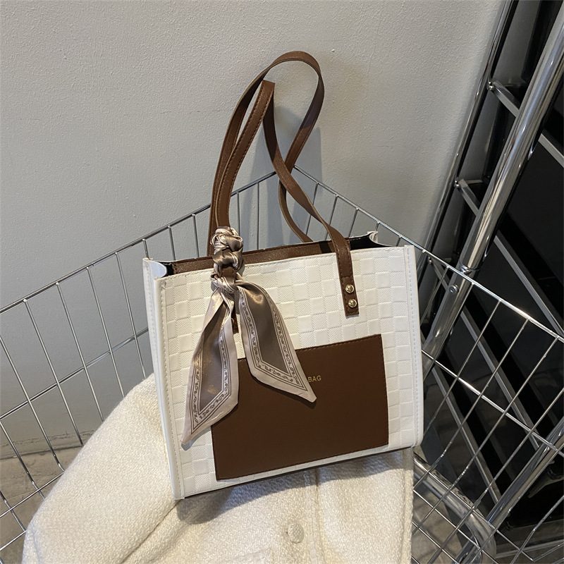 Vintage Color Block Tote Bag