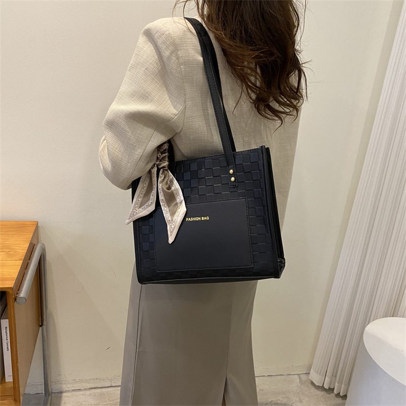 Vintage Color Block Tote Bag view 2
