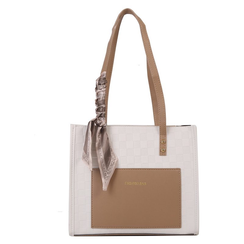 Vintage Color Block Tote Bag view 5